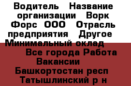 Водитель › Название организации ­ Ворк Форс, ООО › Отрасль предприятия ­ Другое › Минимальный оклад ­ 43 000 - Все города Работа » Вакансии   . Башкортостан респ.,Татышлинский р-н